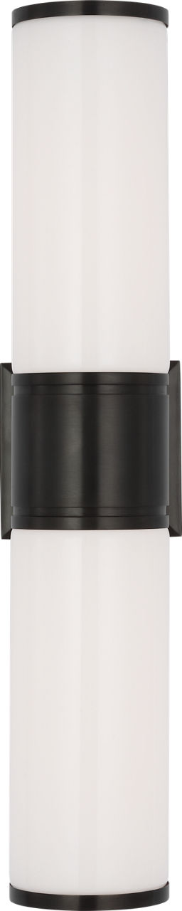 Halford 22" Double Bath Sconce | Bronze | White Glass