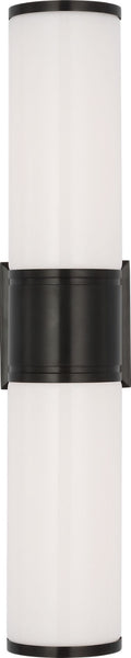 Halford 22" Double Bath Sconce | Bronze | White Glass