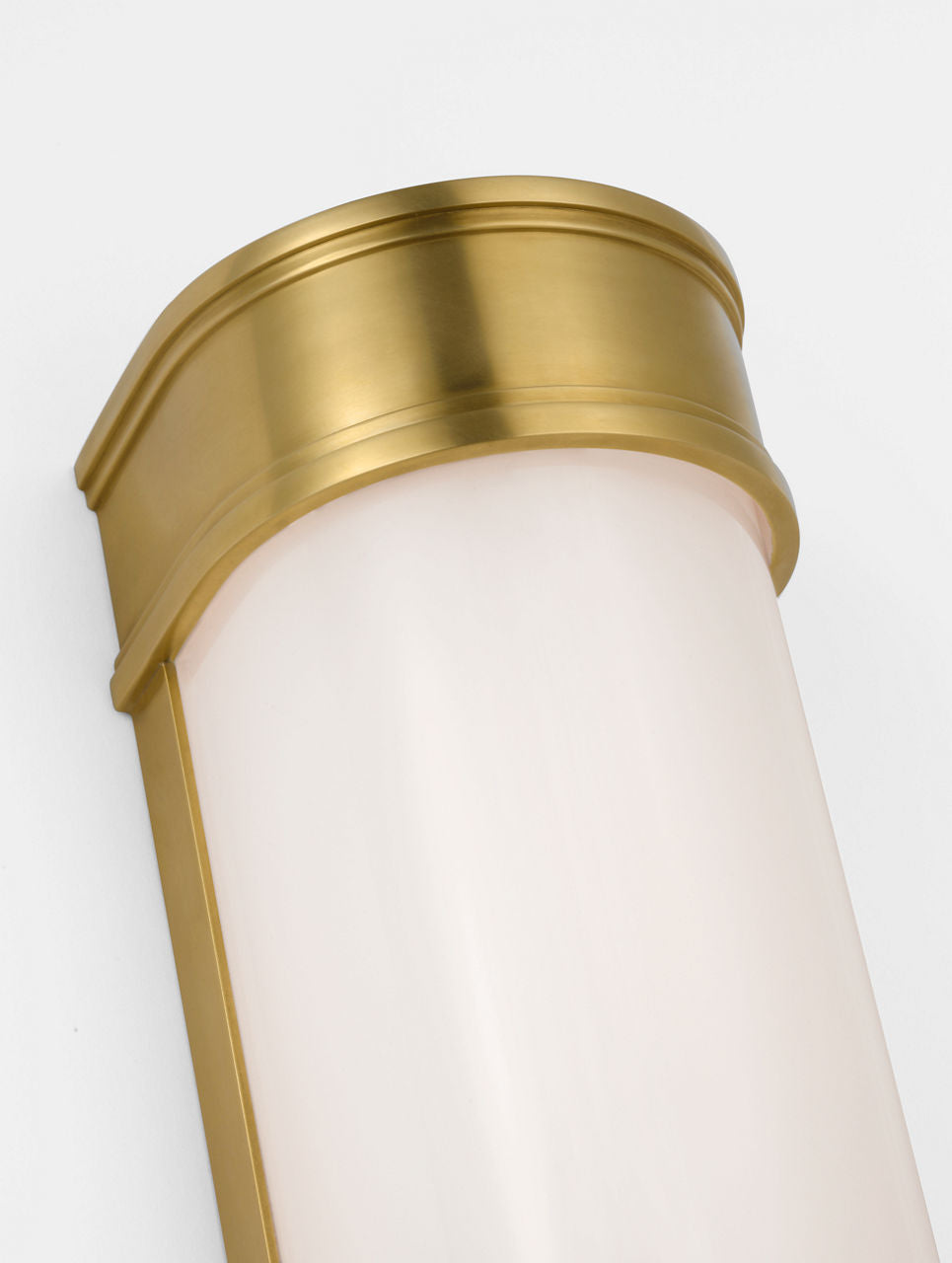 Marden 12" Salon Bath Sconce | Antique-Burnished Brass | White Glass