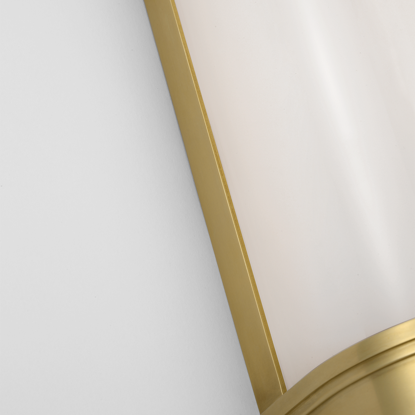 Marden 12" Salon Bath Sconce | Antique-Burnished Brass | White Glass