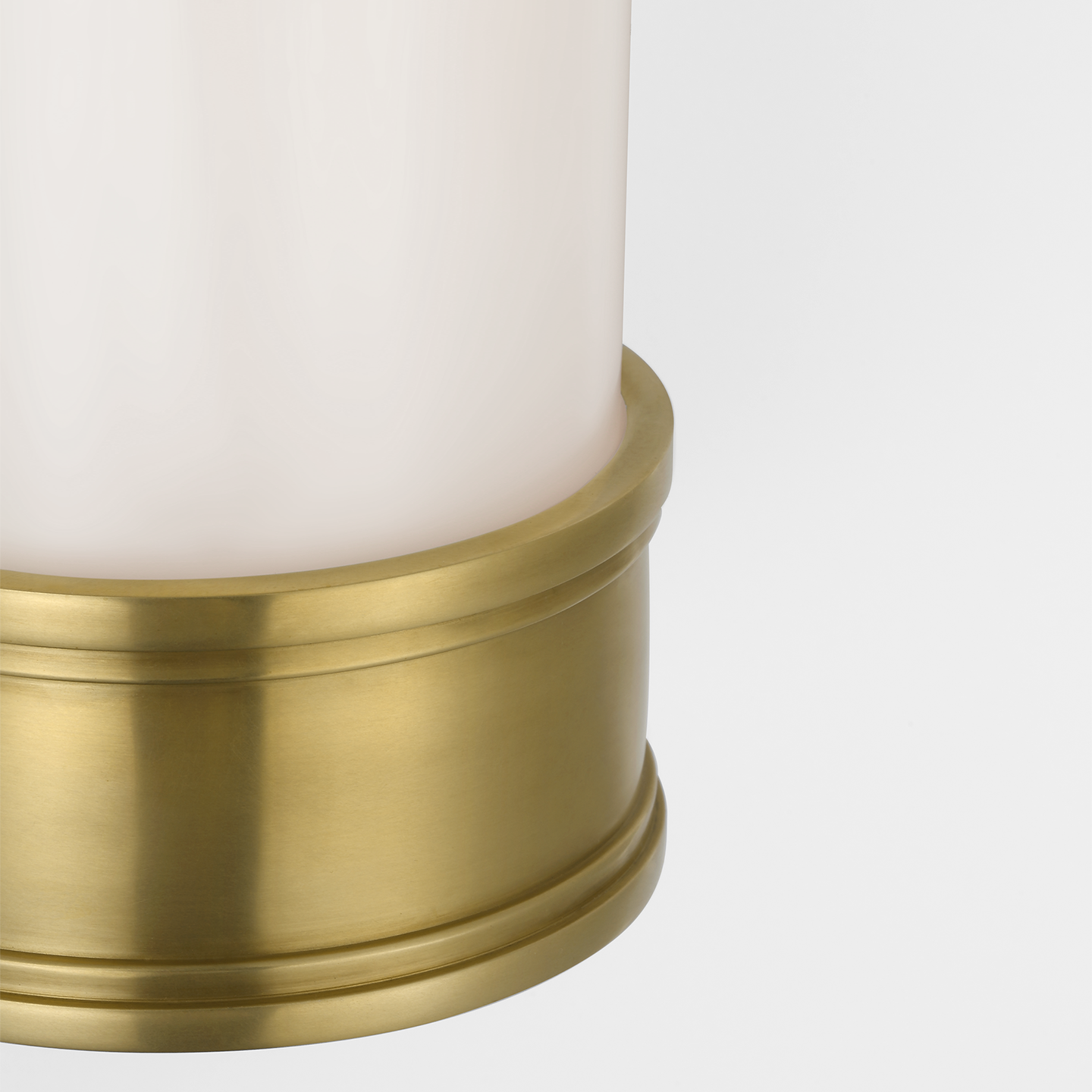 Marden 12" Salon Bath Sconce | Antique-Burnished Brass | White Glass