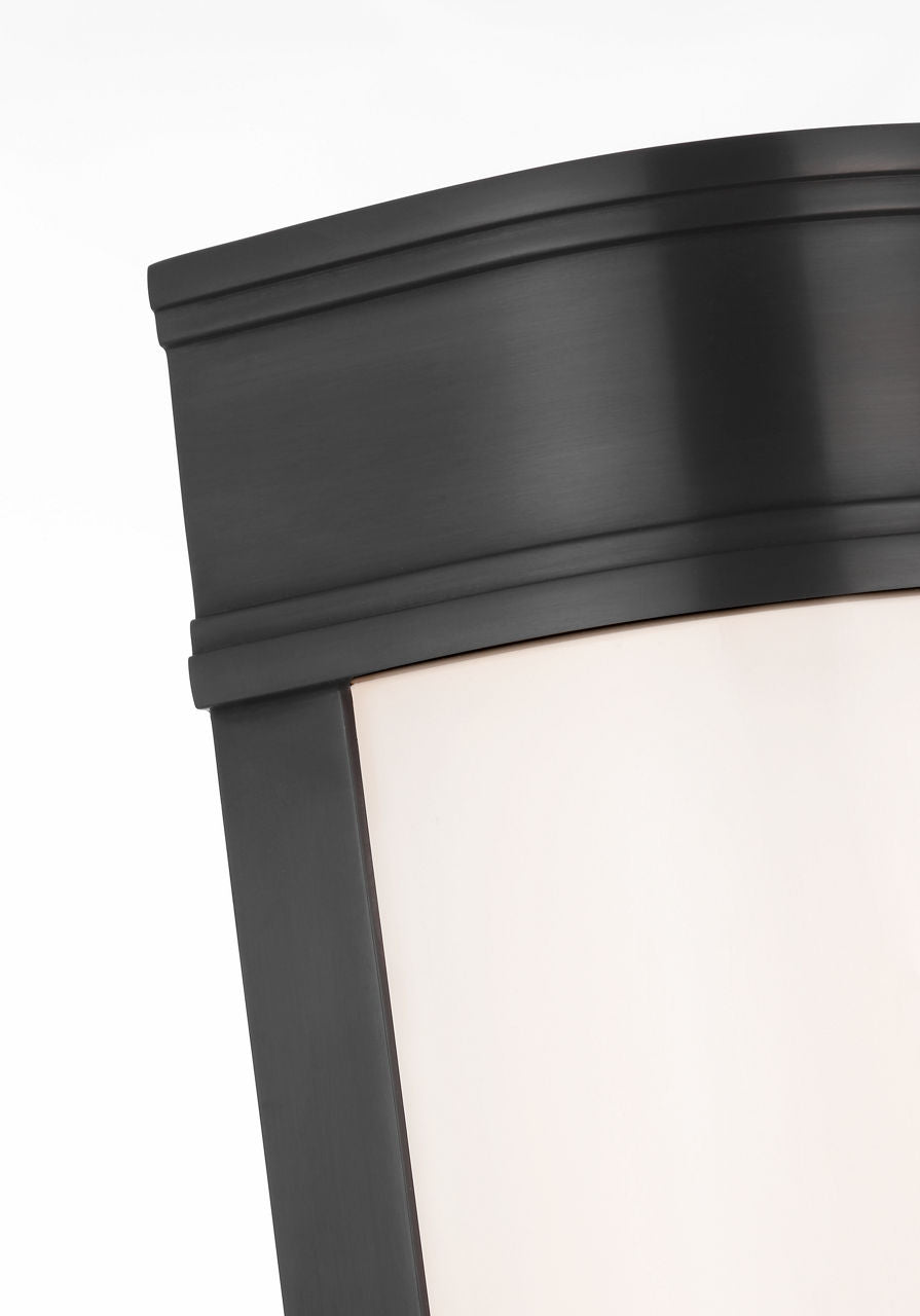 Marden 12" Salon Bath Sconce | Bronze | White Glass