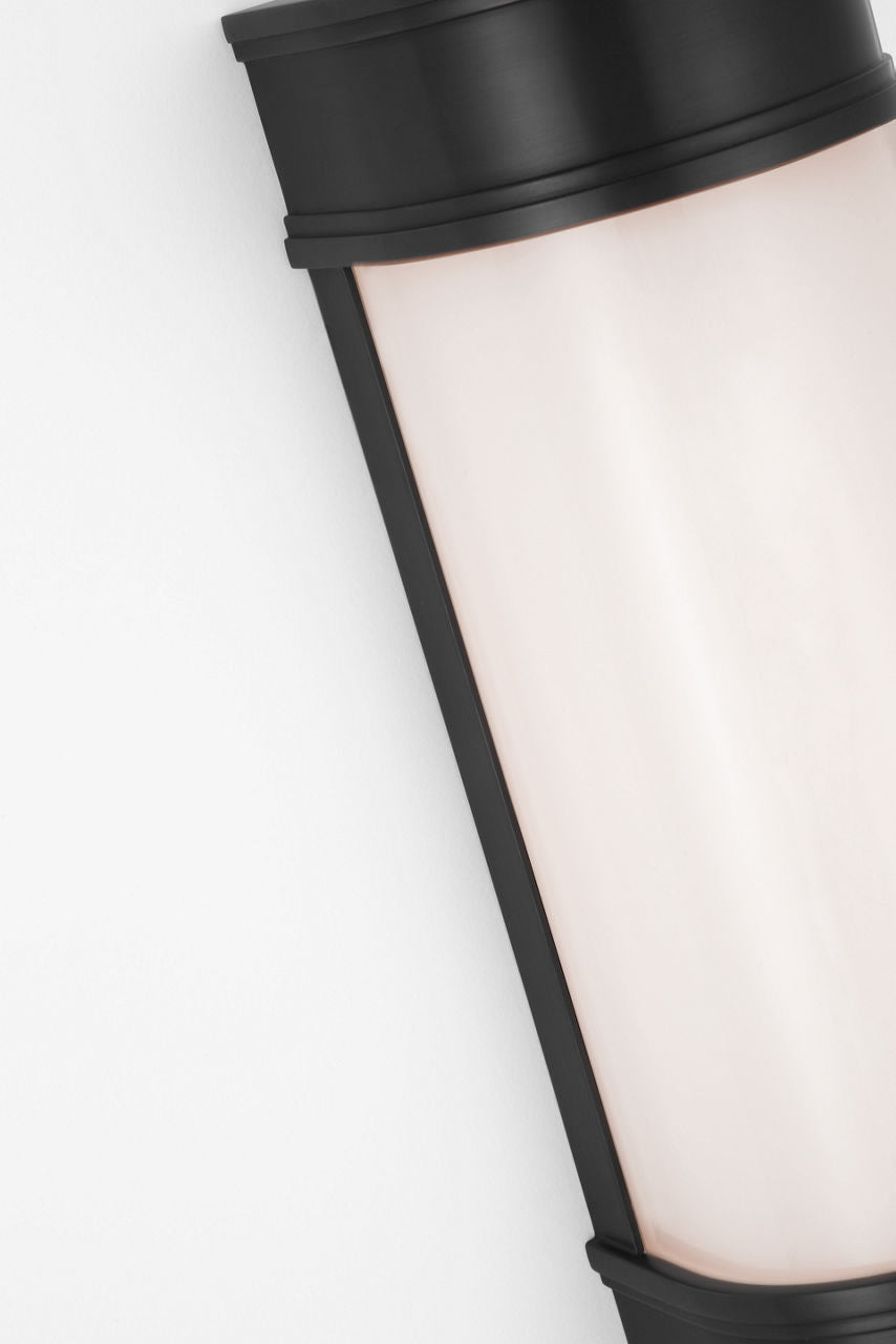 Marden 12" Salon Bath Sconce | Bronze | White Glass