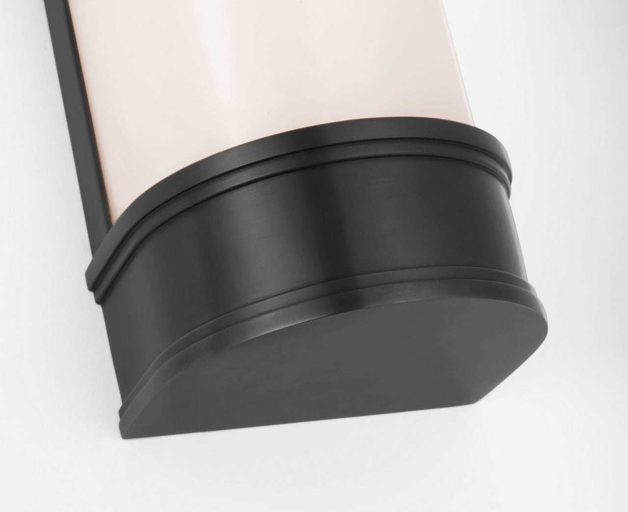 Marden 12" Salon Bath Sconce | Bronze | White Glass