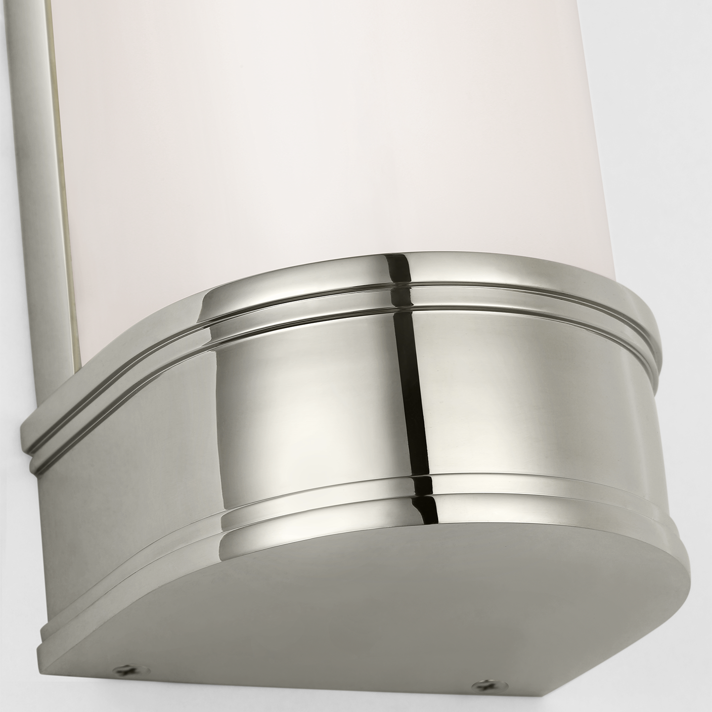 Marden 12" Salon Bath Sconce | Polished Nickel | White Glass