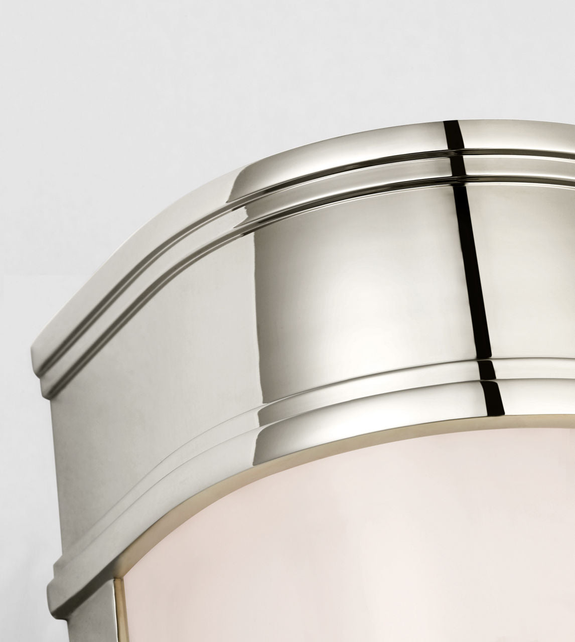 Marden 12" Salon Bath Sconce | Polished Nickel | White Glass