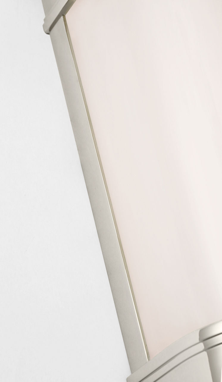 Marden 12" Salon Bath Sconce | Polished Nickel | White Glass