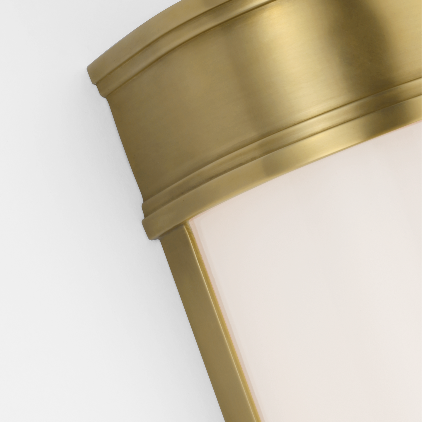 Marden 18" Salon Bath Sconce | Antique-Burnished Brass | White Glass