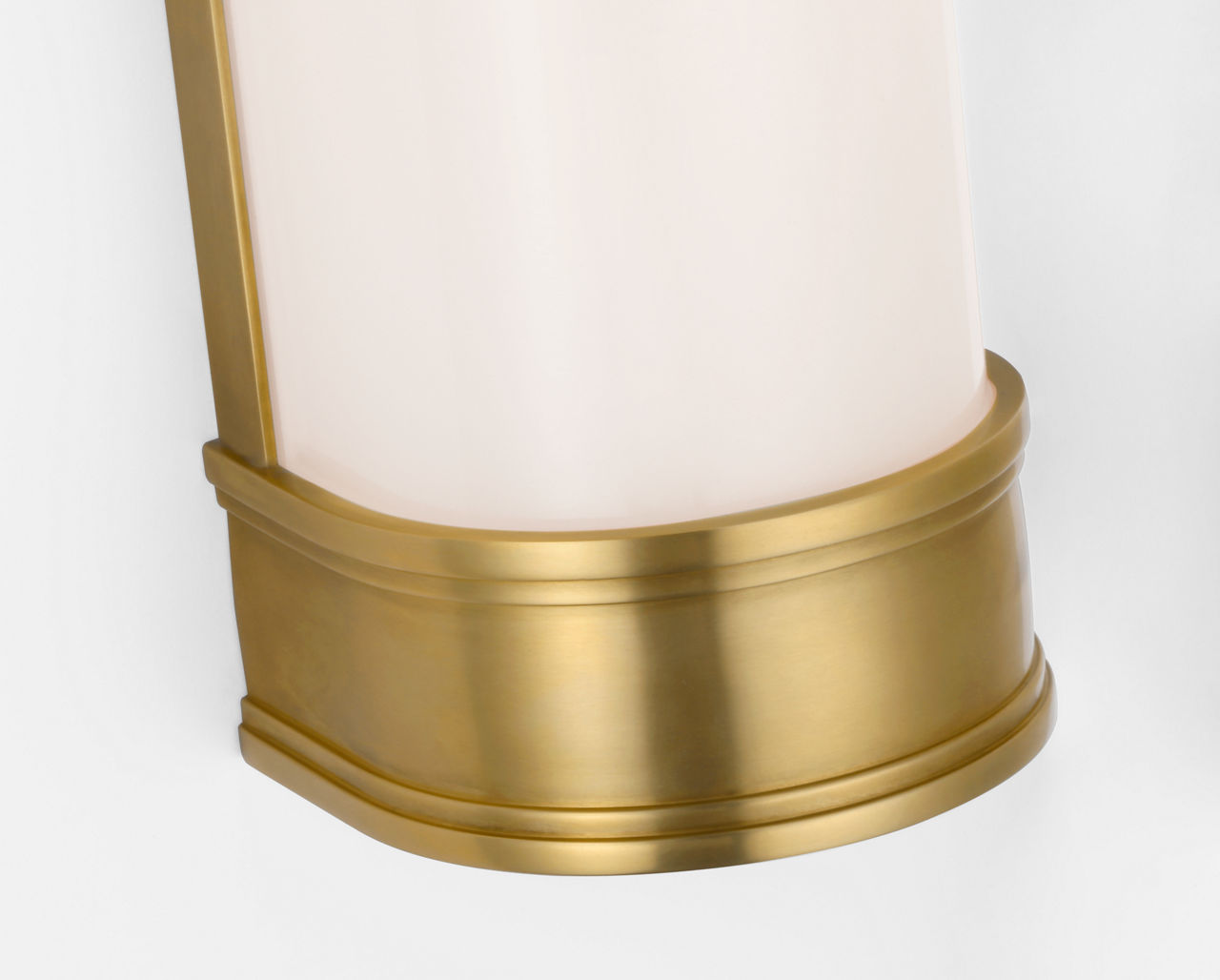 Marden 18" Salon Bath Sconce | Antique-Burnished Brass | White Glass