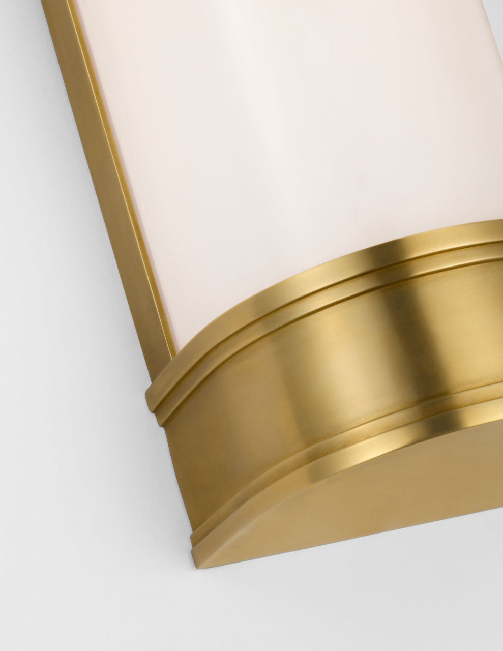 Marden 18" Salon Bath Sconce | Antique-Burnished Brass | White Glass