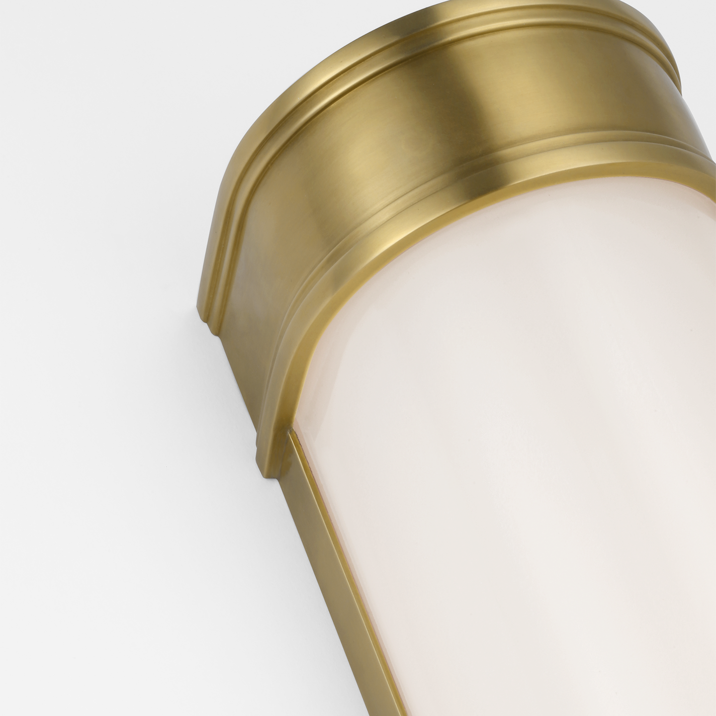 Marden 18" Salon Bath Sconce | Antique-Burnished Brass | White Glass