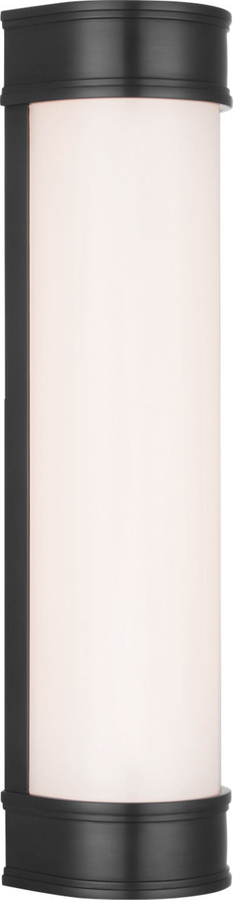 Marden 18" Salon Bath Sconce | Bronze | White Glass