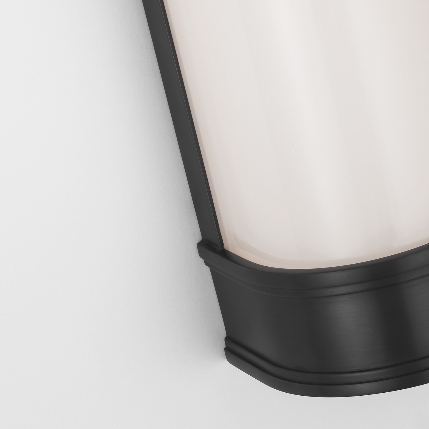 Marden 18" Salon Bath Sconce | Bronze | White Glass