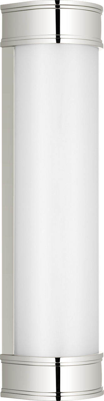 Marden 18" Salon Bath Sconce | Polished Nickel | White Glass