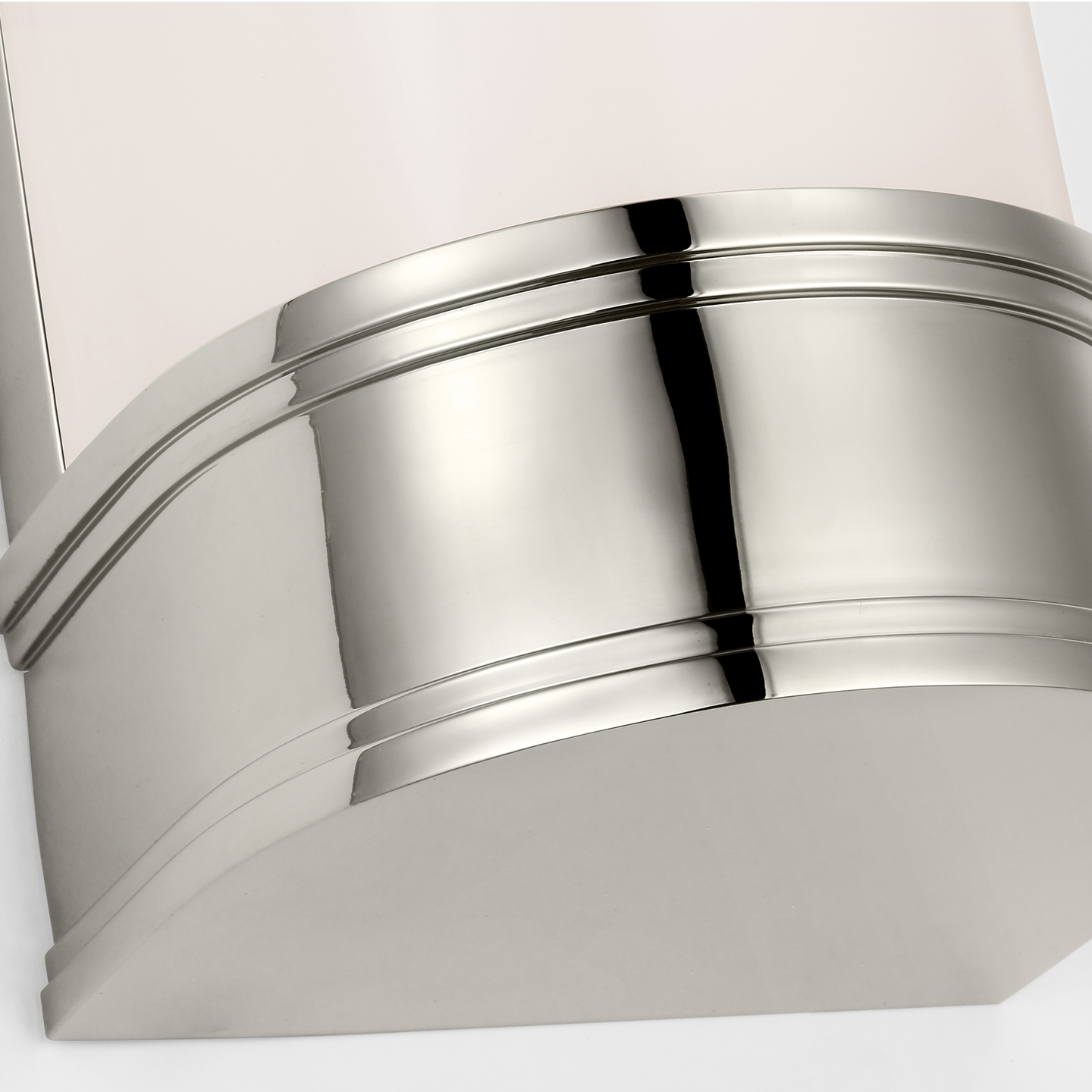 Marden 18" Salon Bath Sconce | Polished Nickel | White Glass