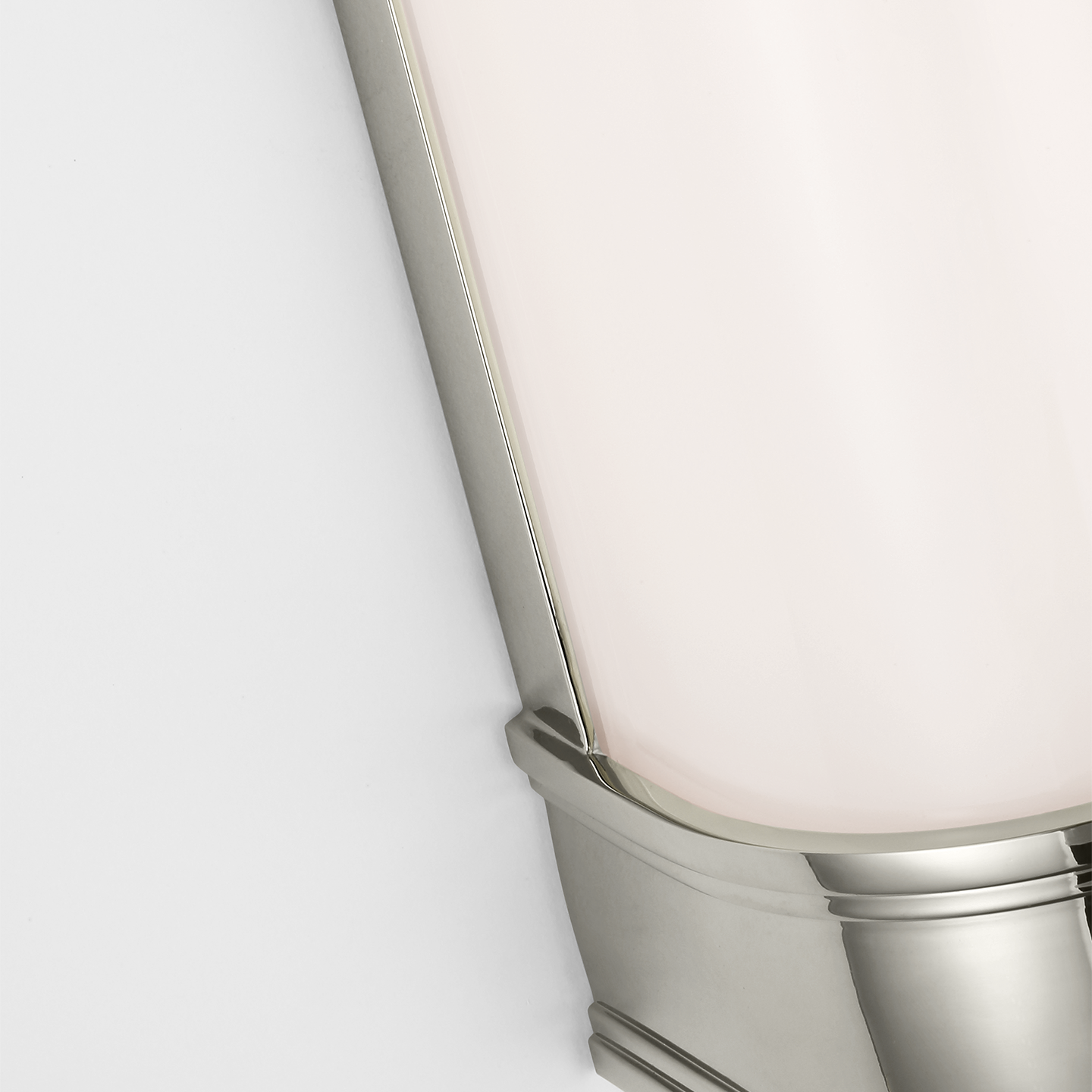 Marden 18" Salon Bath Sconce | Polished Nickel | White Glass