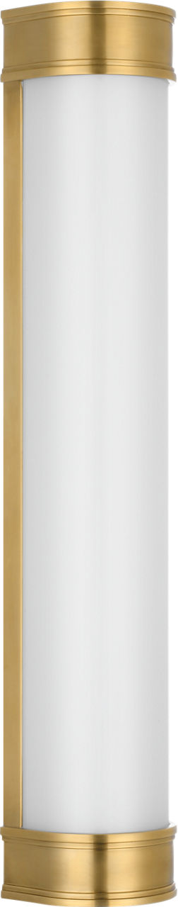 Marden 24" Salon Bath Sconce | Antique-Burnished Brass | White Glass