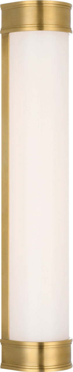 Marden 24" Salon Bath Sconce | Antique-Burnished Brass | White Glass