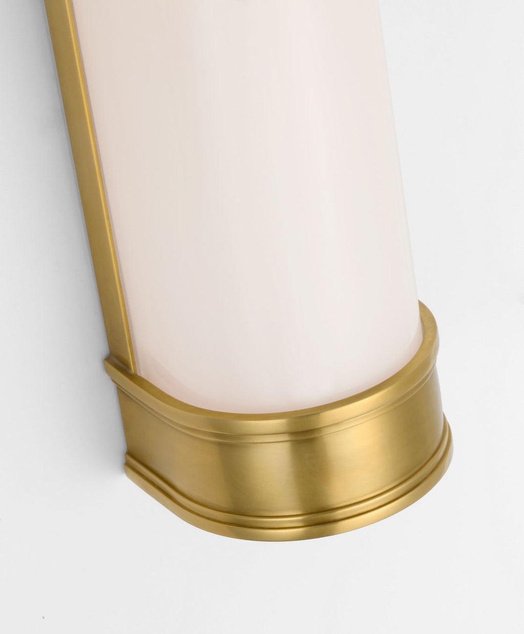 Marden 24" Salon Bath Sconce | Antique-Burnished Brass | White Glass
