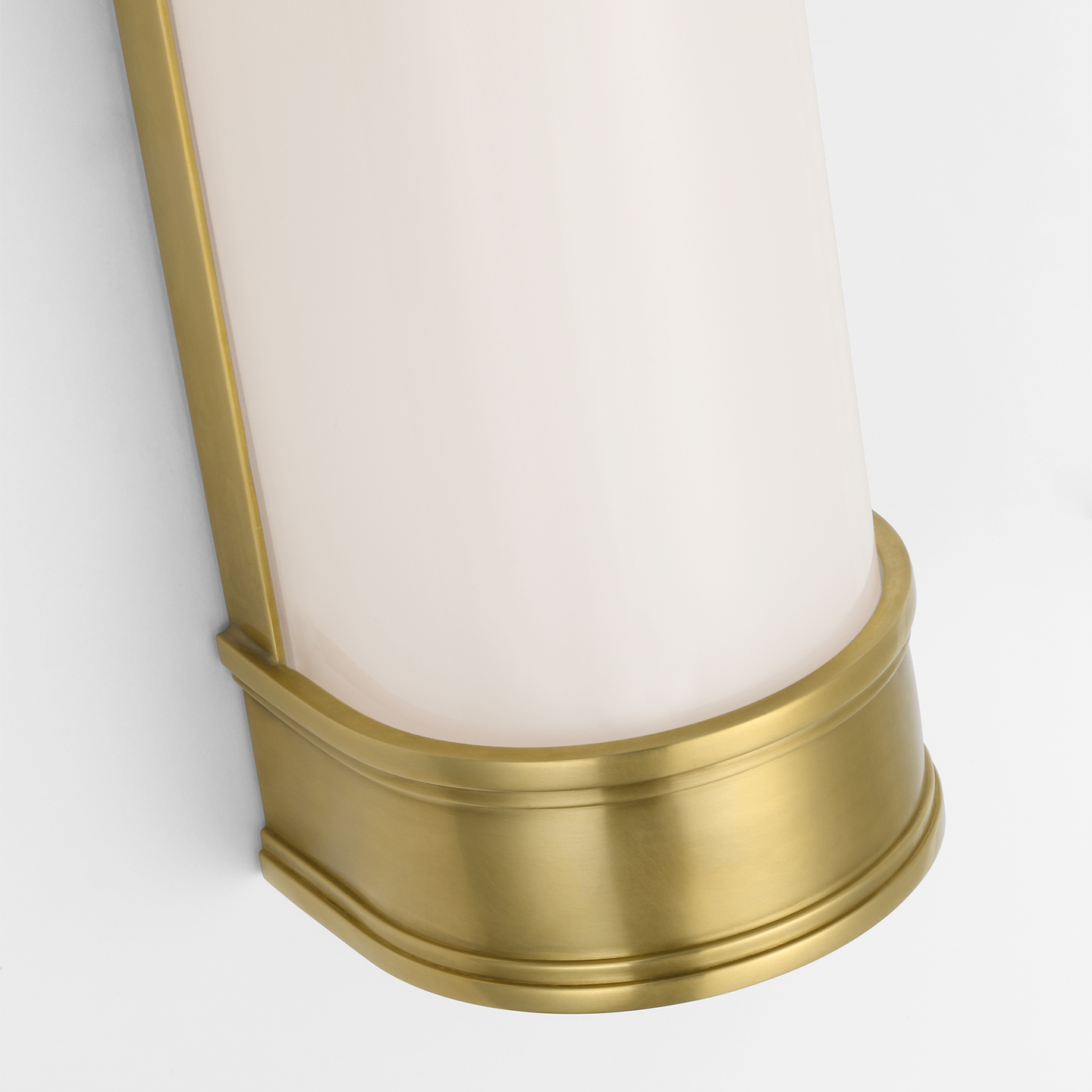 Marden 24" Salon Bath Sconce | Antique-Burnished Brass | White Glass