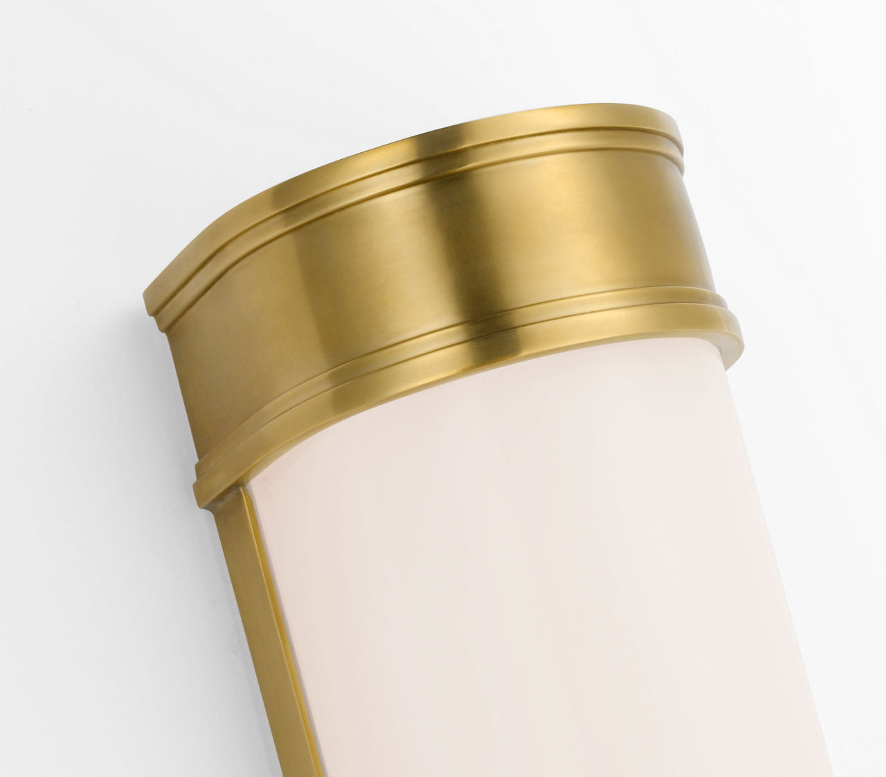 Marden 24" Salon Bath Sconce | Antique-Burnished Brass | White Glass