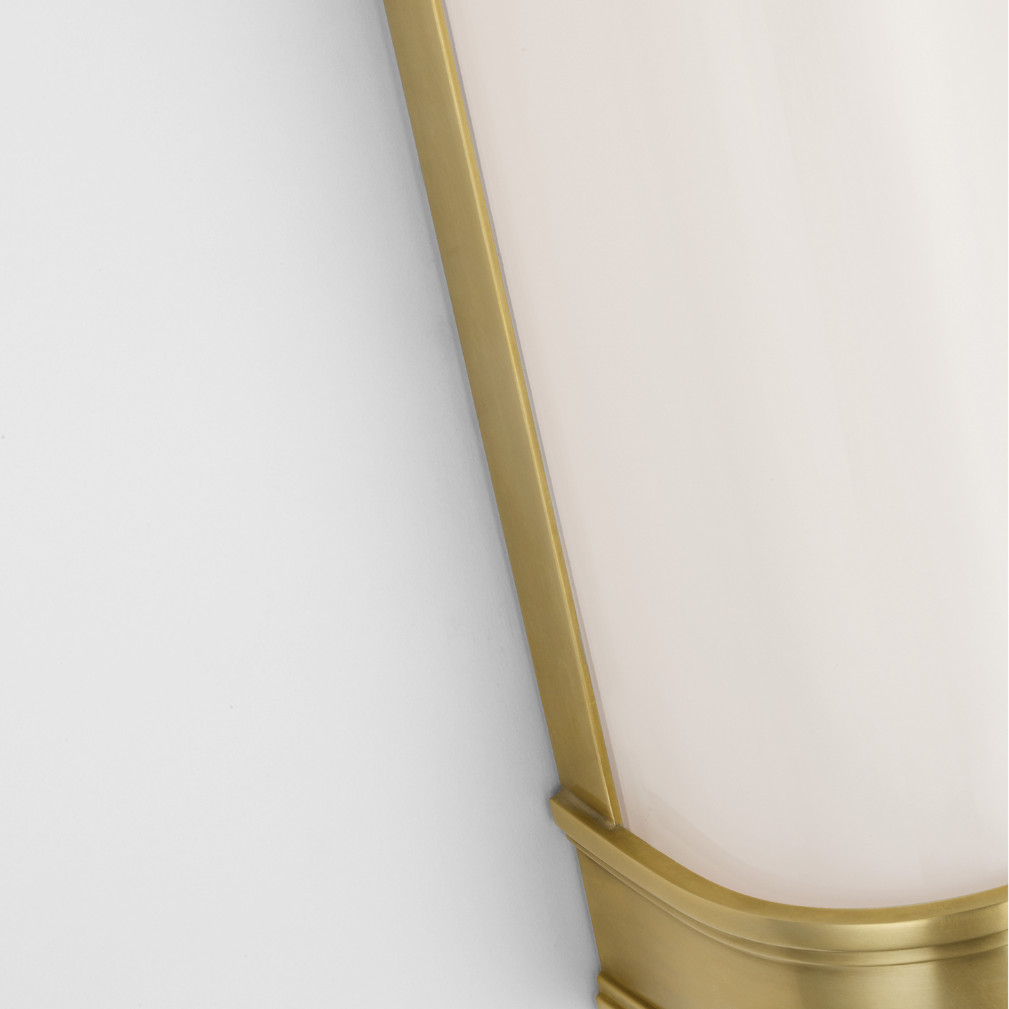 Marden 24" Salon Bath Sconce | Antique-Burnished Brass | White Glass