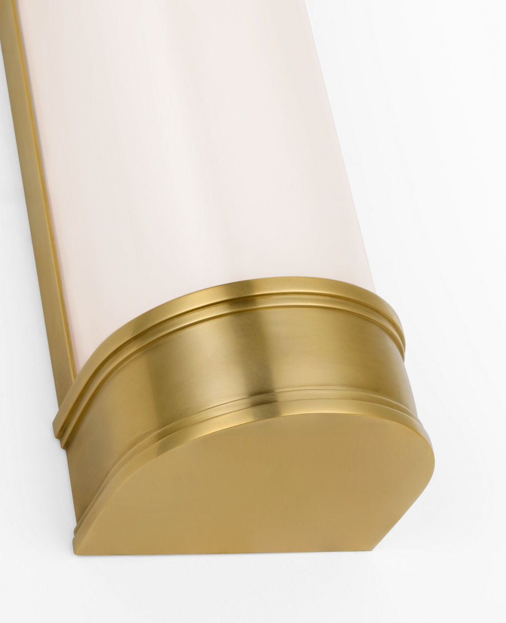 Marden 24" Salon Bath Sconce | Antique-Burnished Brass | White Glass