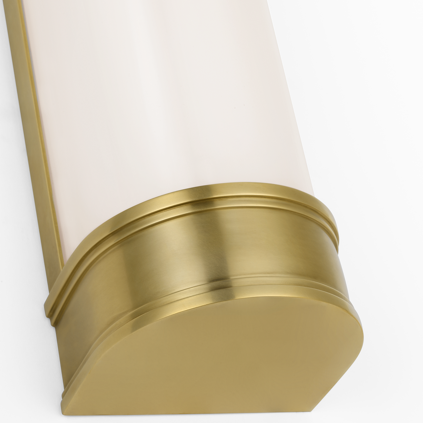 Marden 24" Salon Bath Sconce | Antique-Burnished Brass | White Glass