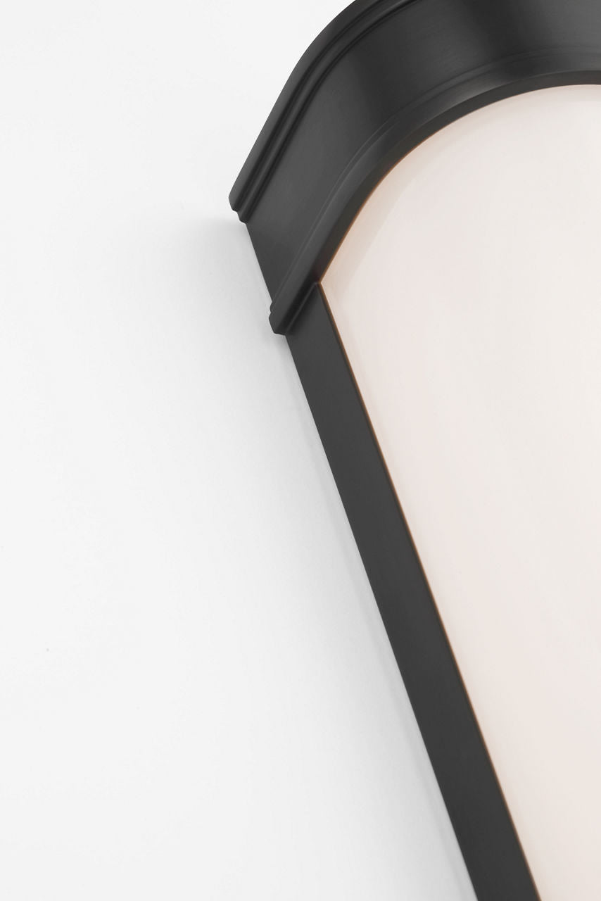 Marden 24" Salon Bath Sconce | Bronze | White Glass