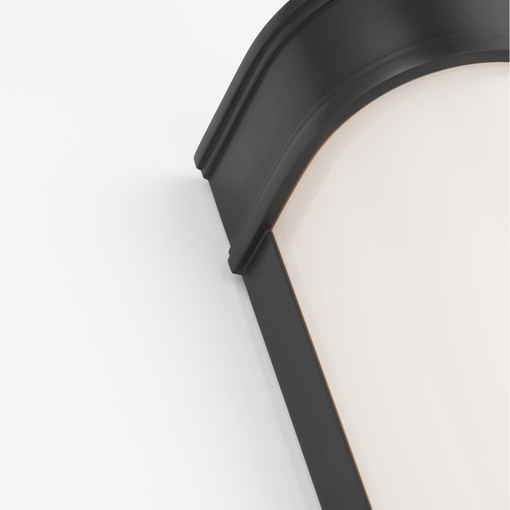 Marden 24" Salon Bath Sconce | Bronze | White Glass