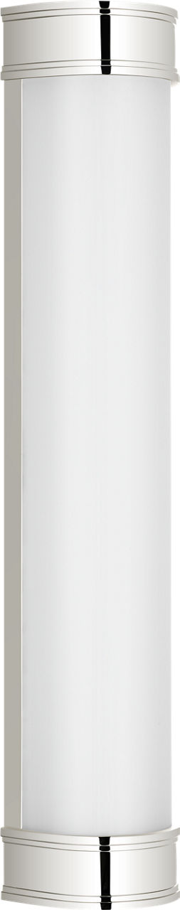 Marden 24" Salon Bath Sconce | Polished Nickel | White Glass
