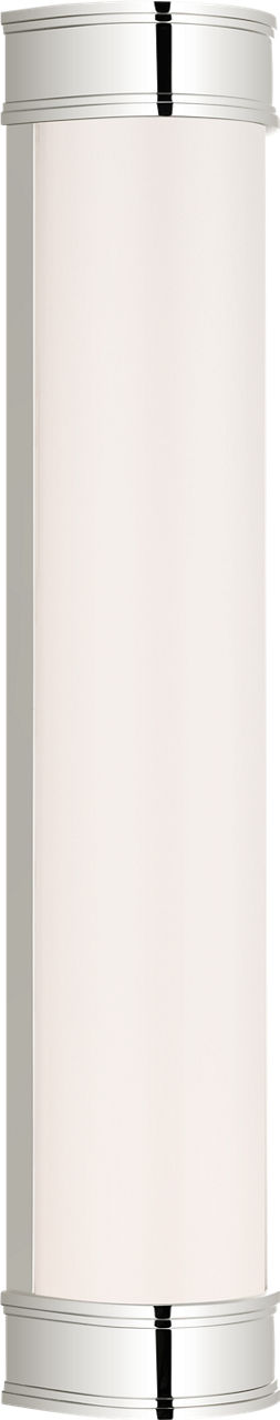 Marden 24" Salon Bath Sconce | Polished Nickel | White Glass