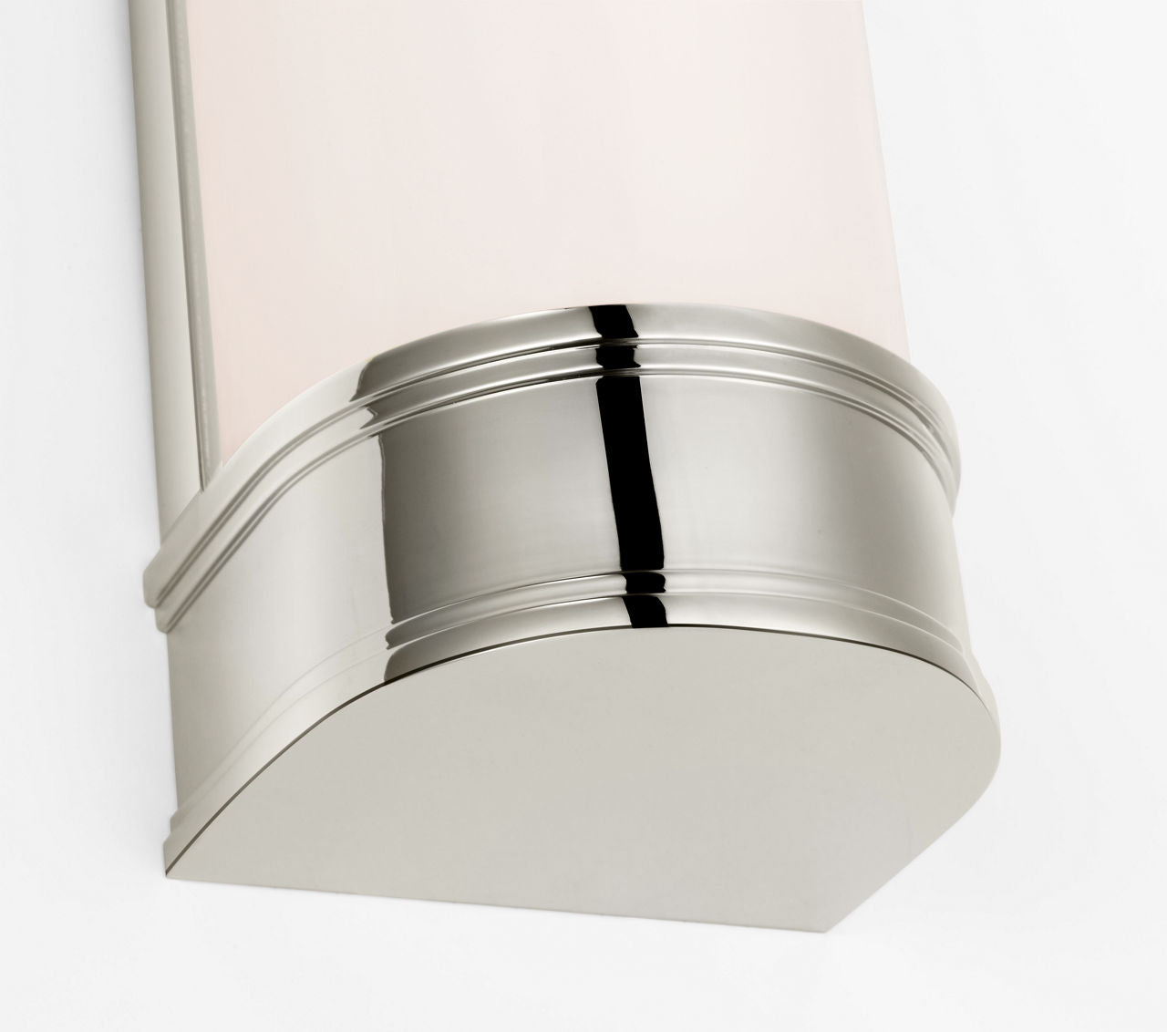 Marden 24" Salon Bath Sconce | Polished Nickel | White Glass