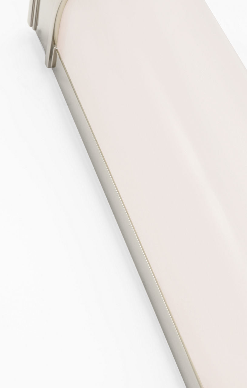 Marden 24" Salon Bath Sconce | Polished Nickel | White Glass