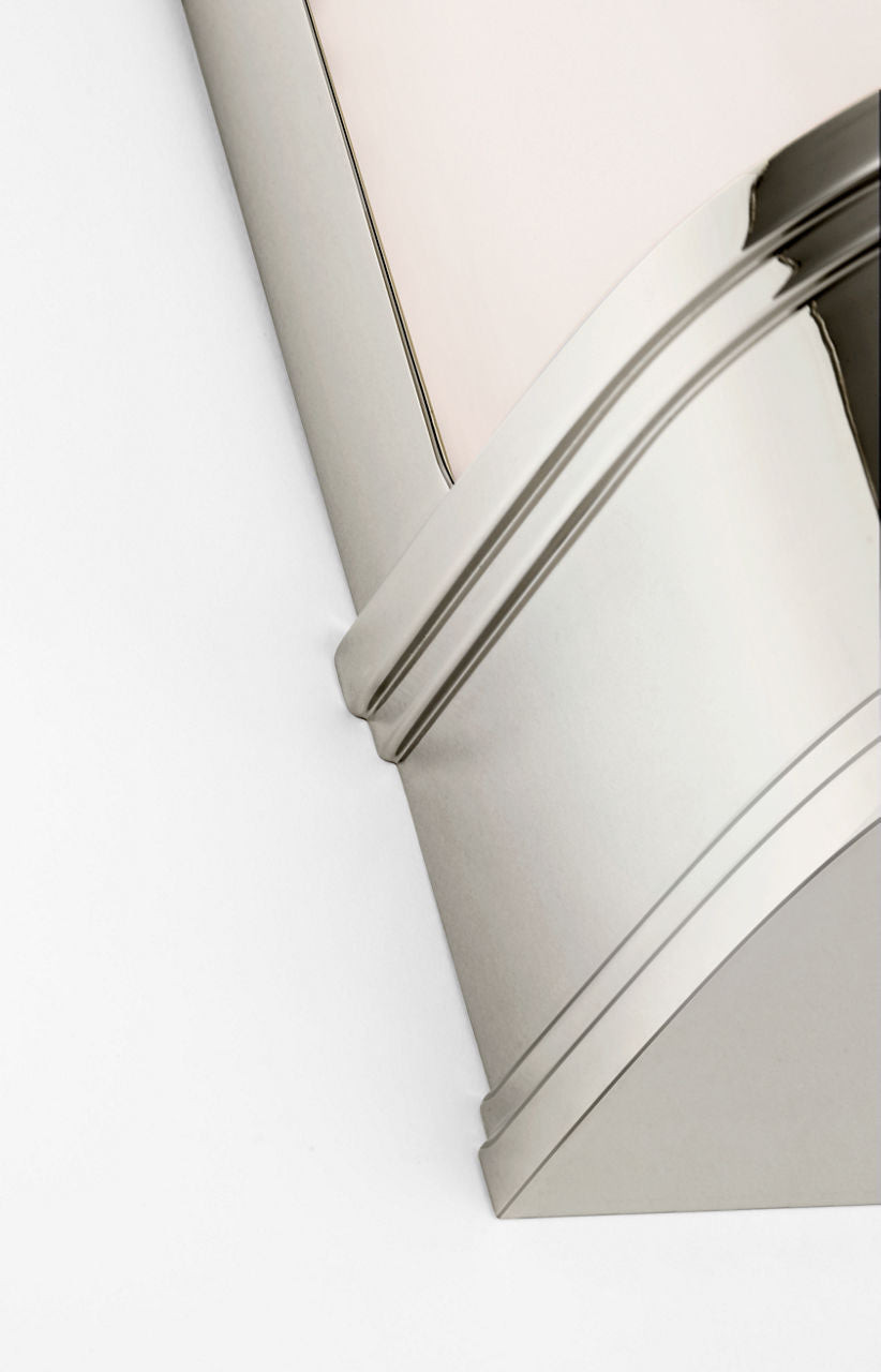 Marden 24" Salon Bath Sconce | Polished Nickel | White Glass