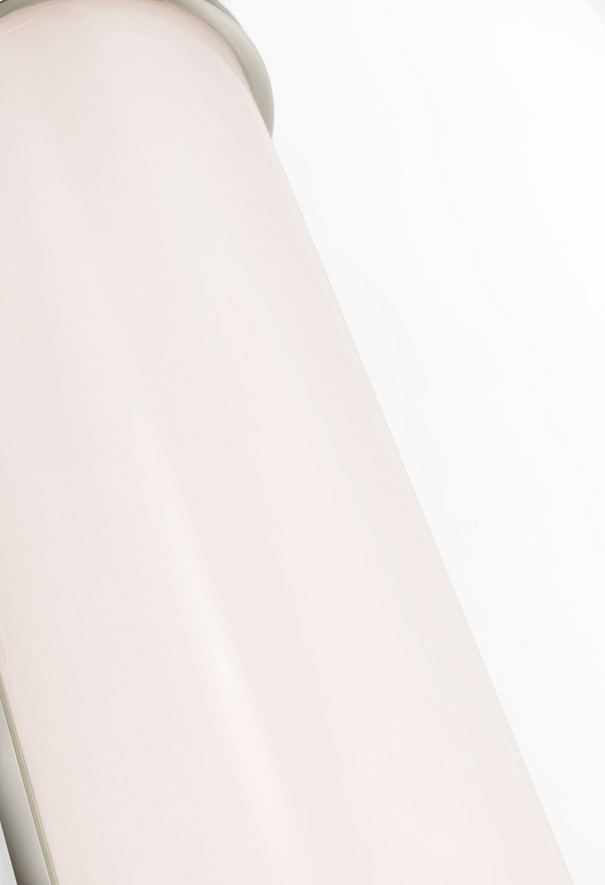 Marden 24" Salon Bath Sconce | Polished Nickel | White Glass