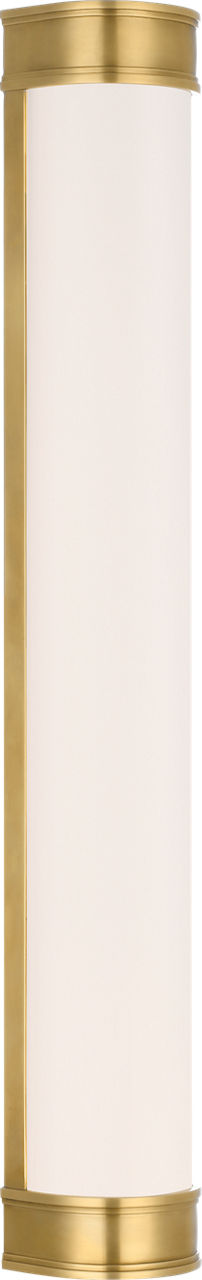 Marden 30" Salon Bath Sconce | Antique-Burnished Brass | White Glass