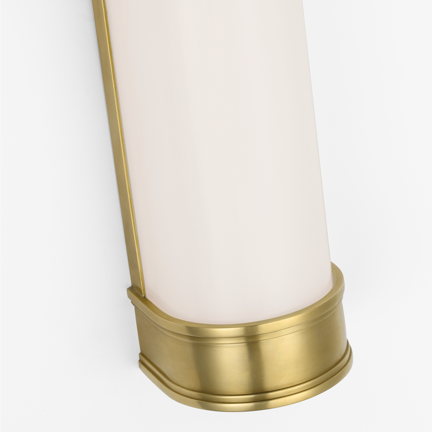 Marden 30" Salon Bath Sconce | Antique-Burnished Brass | White Glass
