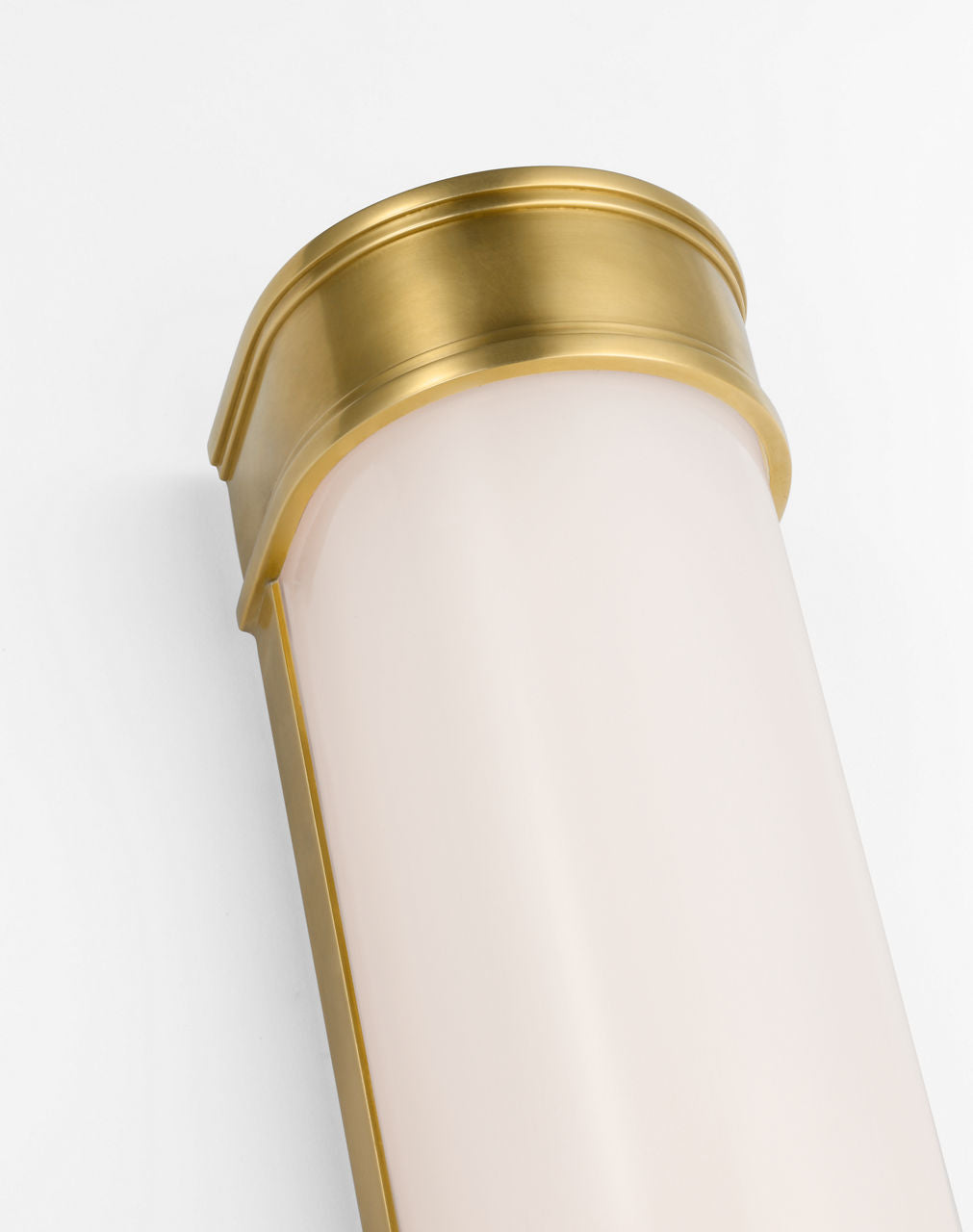 Marden 30" Salon Bath Sconce | Antique-Burnished Brass | White Glass