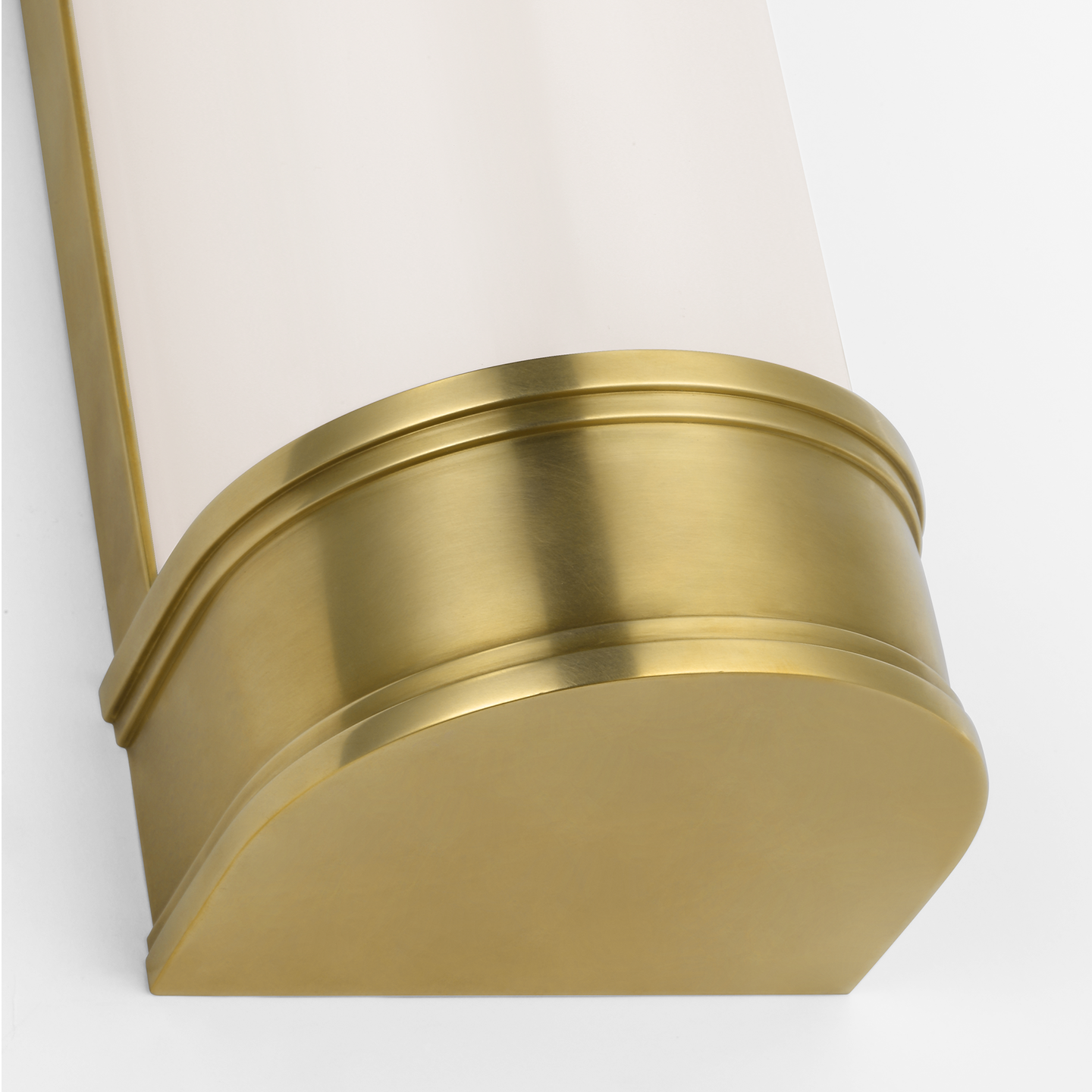Marden 30" Salon Bath Sconce | Antique-Burnished Brass | White Glass