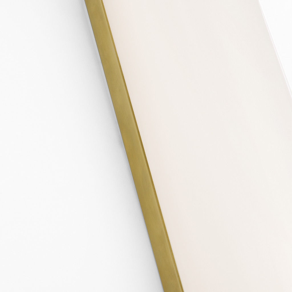 Marden 30" Salon Bath Sconce | Antique-Burnished Brass | White Glass