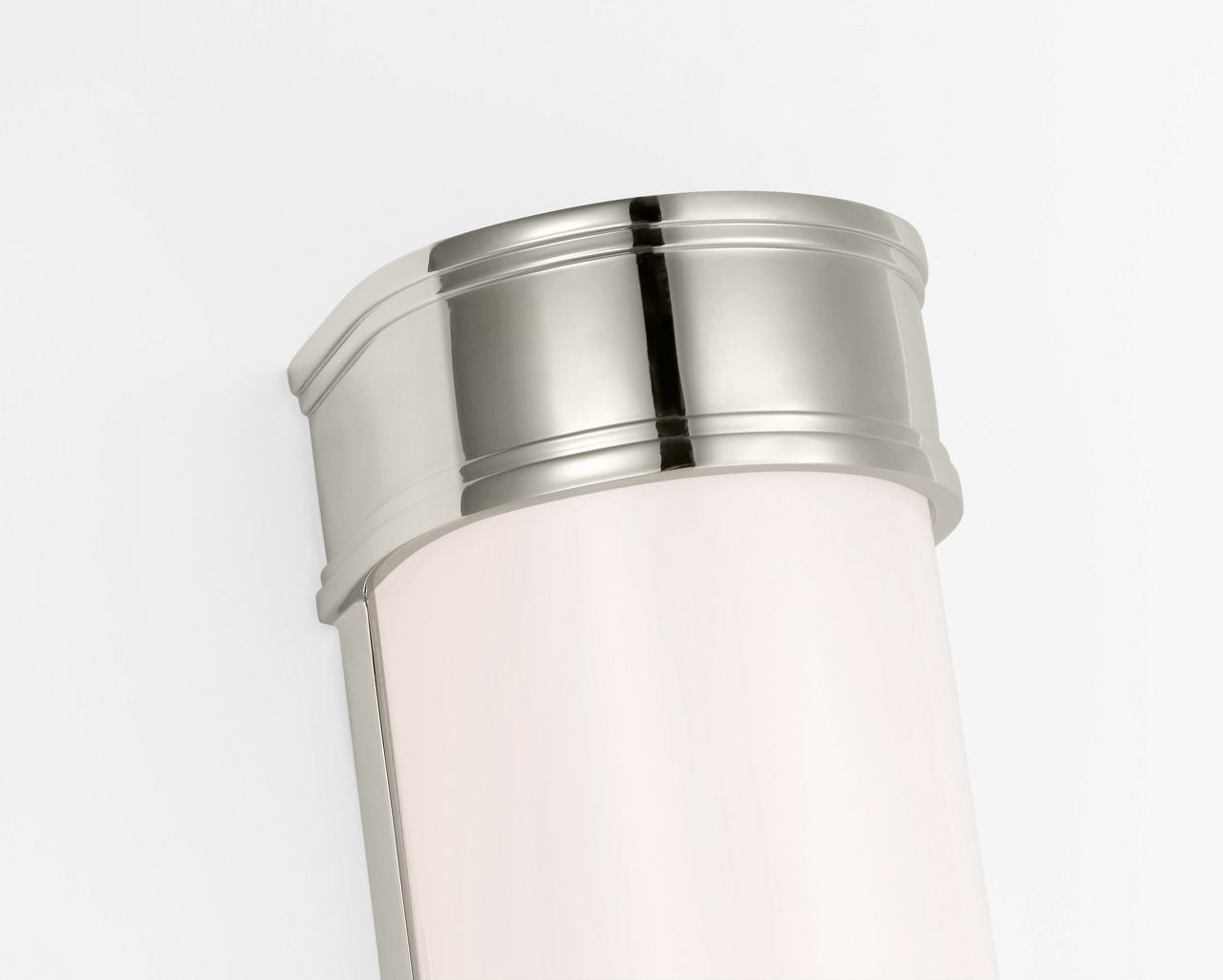 Marden 30" Salon Bath Sconce | Polished Nickel | White Glass