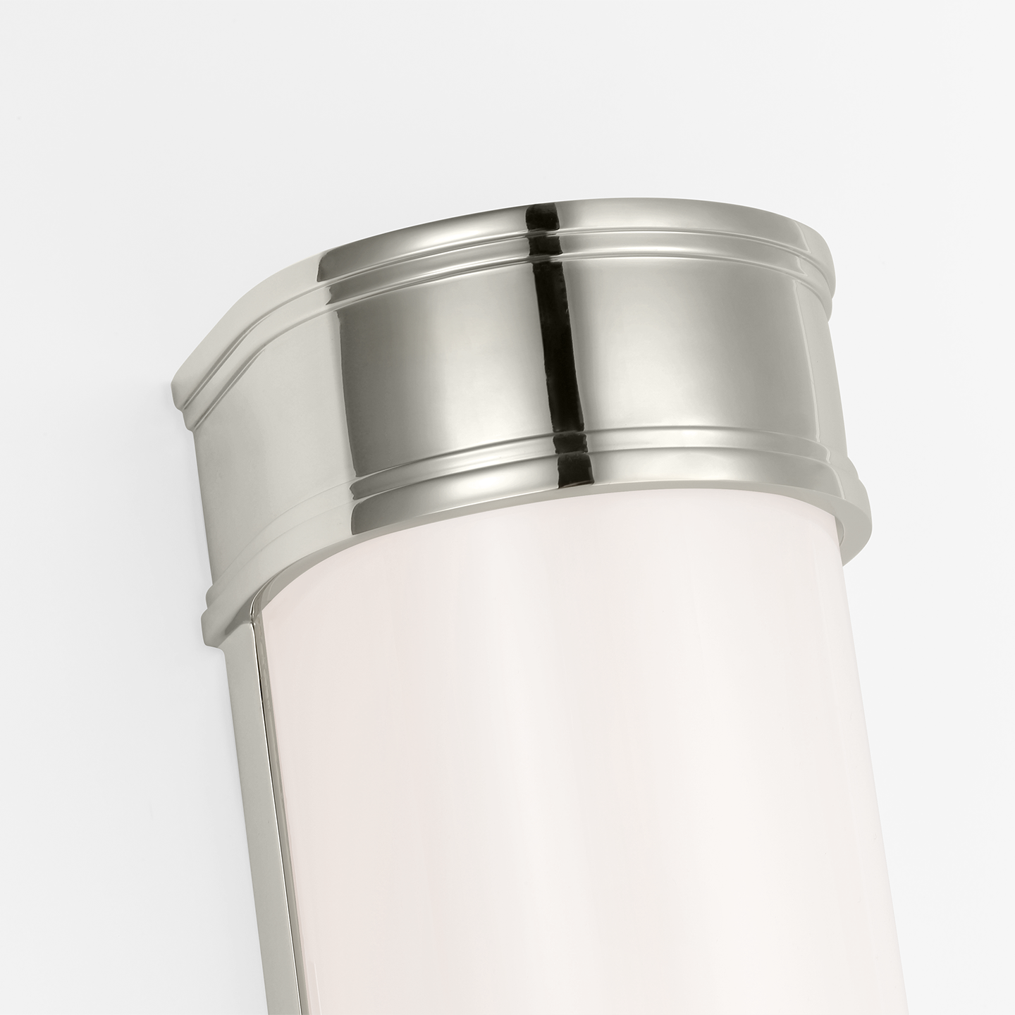 Marden 30" Salon Bath Sconce | Polished Nickel | White Glass