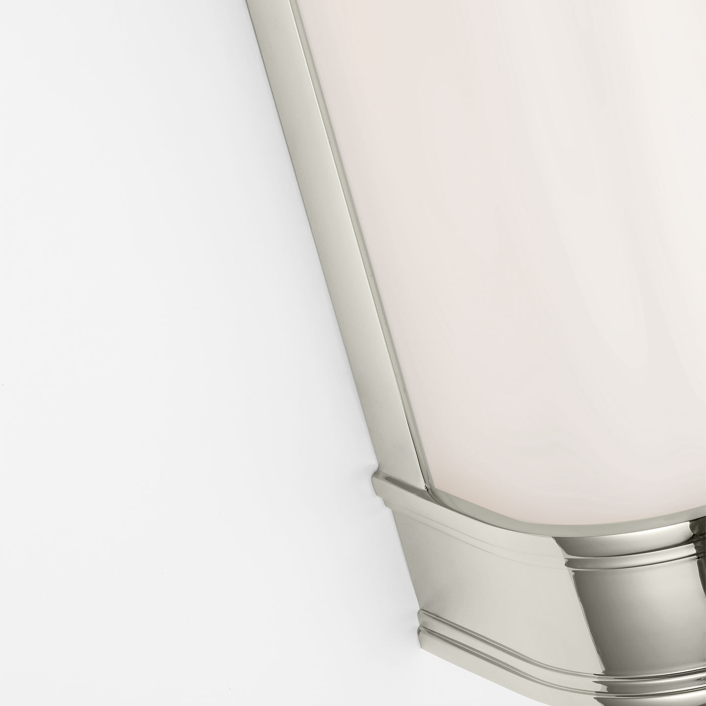 Marden 30" Salon Bath Sconce | Polished Nickel | White Glass