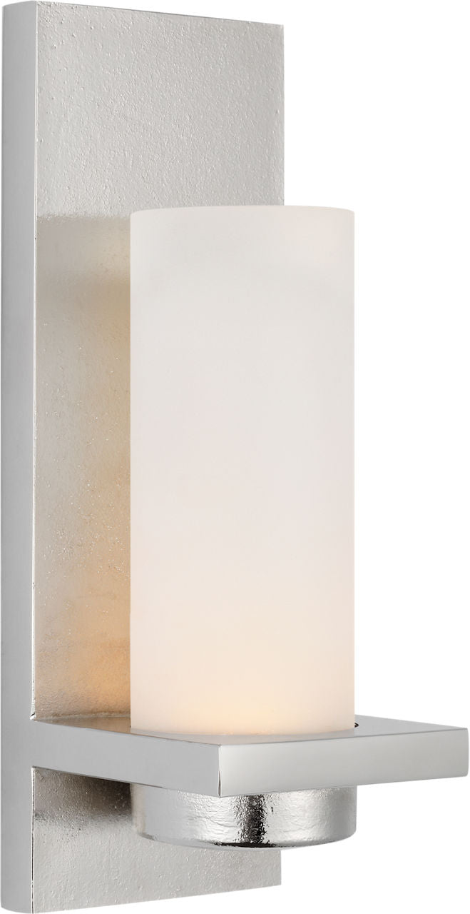 Cornado 12" Indoor/Outdoor Hurricane Sconce | Museum Nickel | Etched Crystal