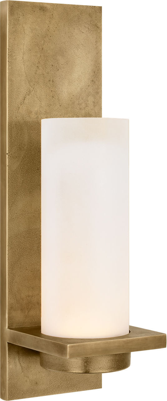 Cornado 18" Indoor/Outdoor Hurricane Sconce | Museum Brass | Etched Crystal