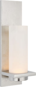 Cornado 18" Indoor/Outdoor Hurricane Sconce | Museum Nickel | Etched Crystal