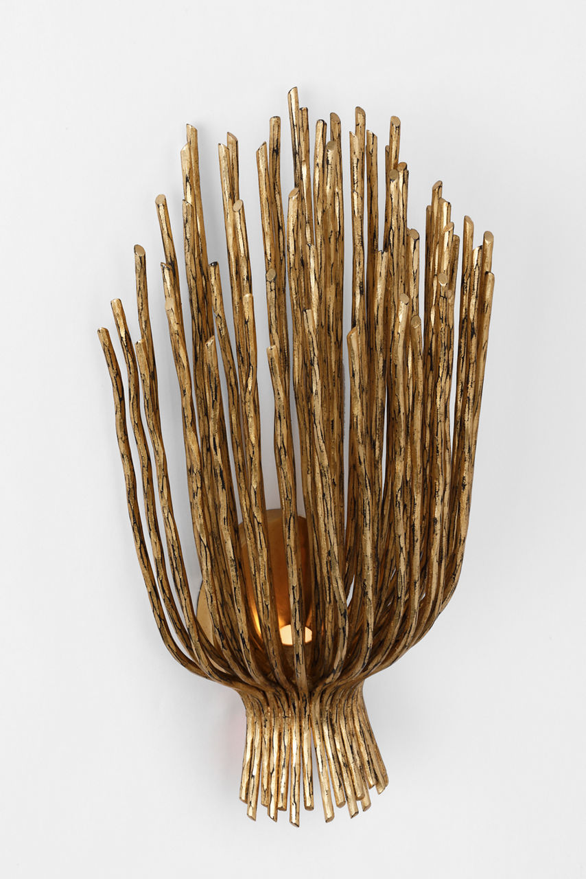 Astra 17" Sculpted Sconce | Gilded Iron