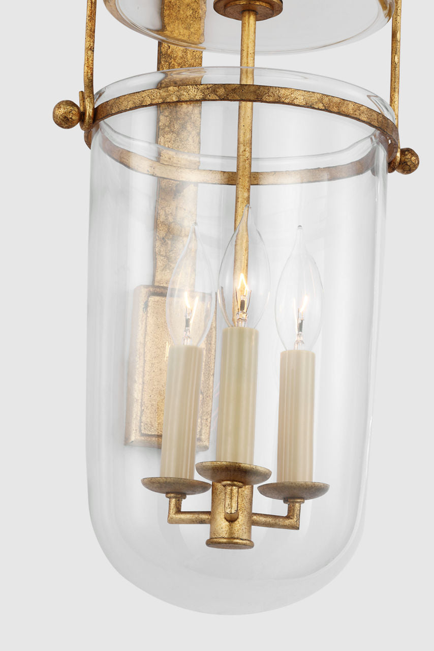Lorford Medium Sconce | Gilded Iron | Clear Glass