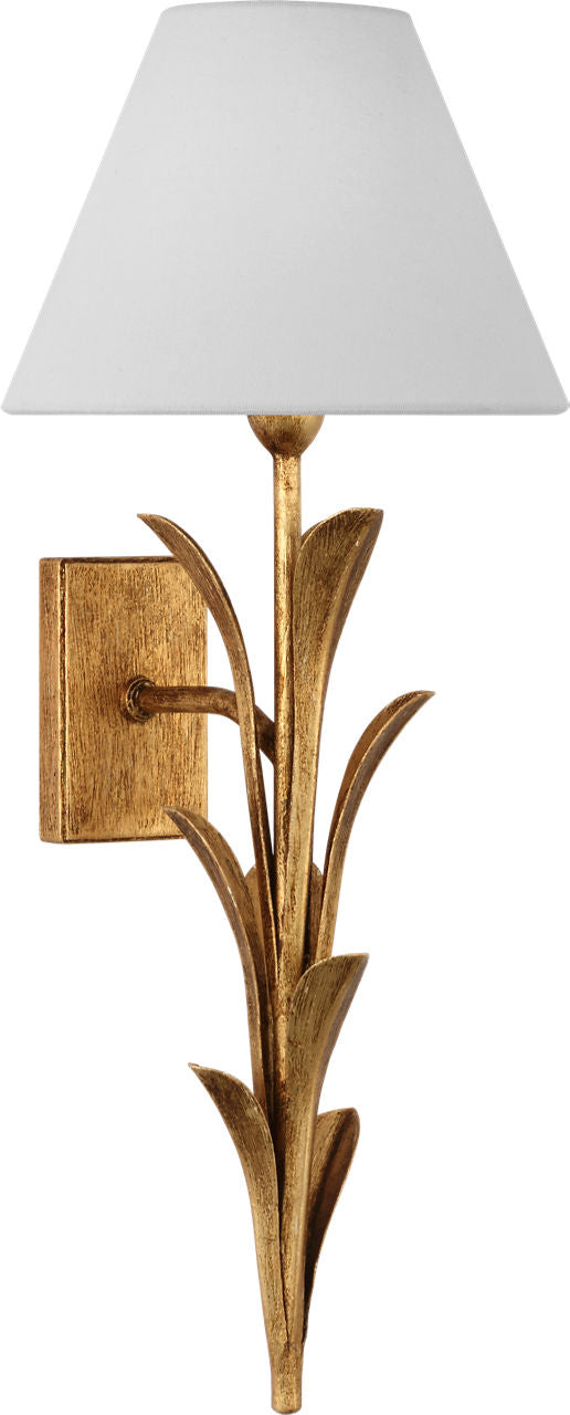 Provenz 20" Tail Sconce | French Gild | Linen Shade